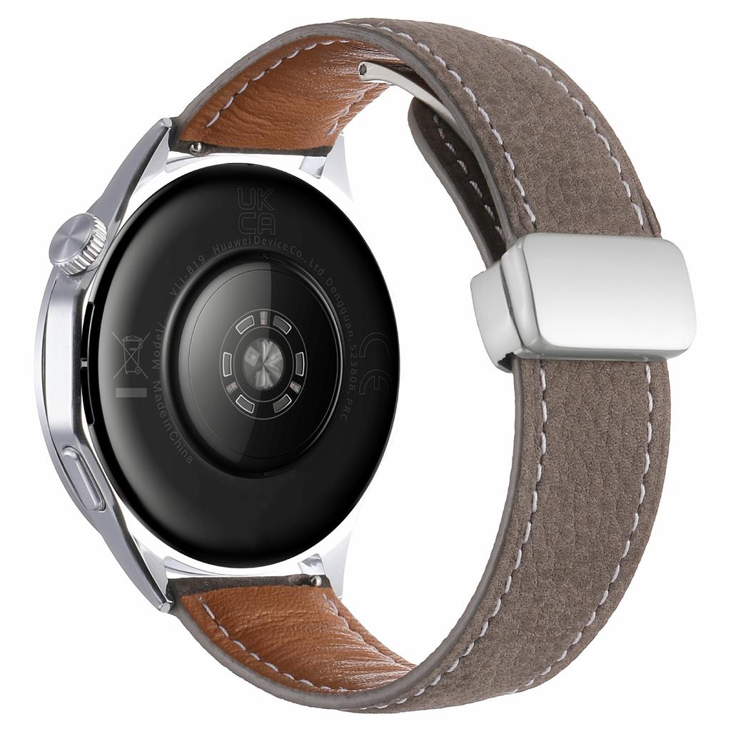 22-мм Магнитный Застежка Ремешок для Часов Huawei Watch GT 6/5/5 Pro/4 46мм Масляная Вощеная Текстура Личи Натуральная Кожаный Ремешок