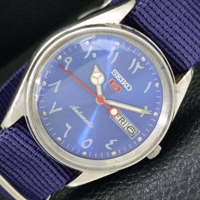 ВИНТАЖНЫЕ МУЖСКИЕ ЧАСЫ SEIKO 5 AUTOMATIC 6309A ЯПОНИЯ С АРАБСКИМ СИНИМ ЦИФЕРБЛАТОМ a701550-5