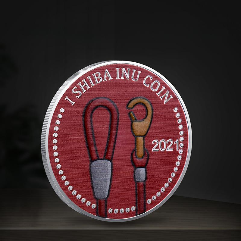 Цветная УФ Монета Сиба-ину Виртуальная Памятная монета Цифровая Виртуальная валюта Золотые монеты, Рождественский подарок, Наполнители для чулка