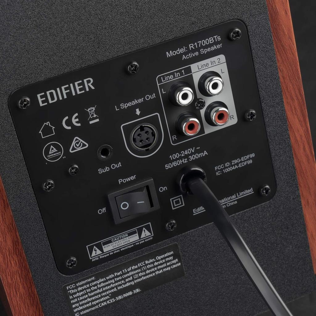 Edifier R1700BTs активная полочная акустическая система Bluetooth 66 Вт RMS усилитель дюймовый твитер и 4-дюймовый Bluetooth aptX сабвуфер 2 красновато-коричневые 2-полосные V5.0,