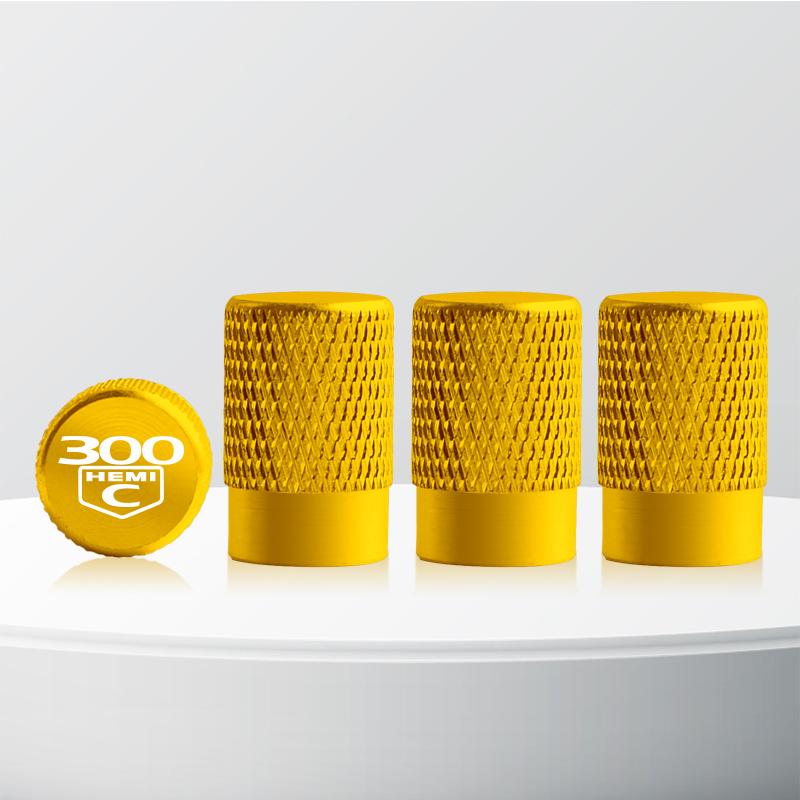 Aluminum 300 HEMI C Logo Car Wheel Tire Valve Stem Caps Tyre Valve Covers For Chrysler 300C 300E Concorde Eagle Dodge 4pcs ZZ9