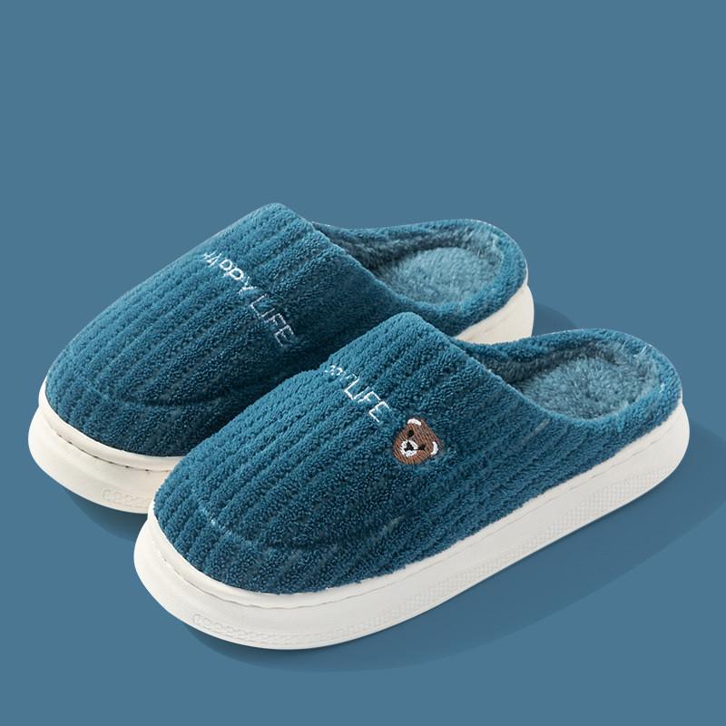 Хлопковые тапочки для женщин, подходящие для домашнего использования, нескользящие тапочки для дома, толстая подошва, теплые тапочки для пар, мужские тапочки