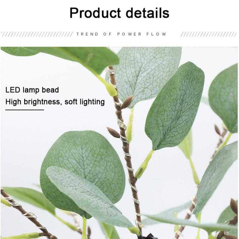 Светодиодная настольная лампа-дерево Искусственный эвкалипт 55см Светодиоды Работает от батареек/USB Огни-деревья для комнаты Спальни Настольная лампа Украшение стола