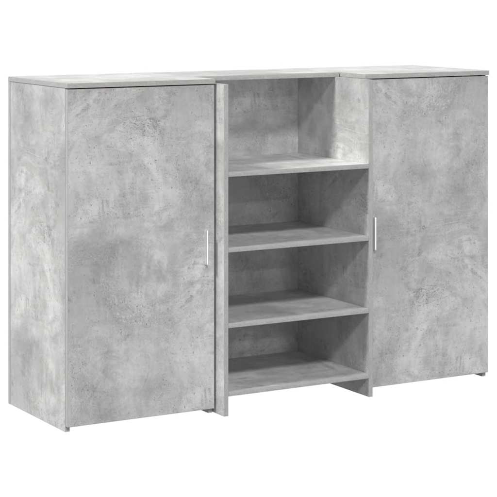 Biurko Recepcyjne Betonowe Szare 155X50X103,5 Cm Drewno Klejone
