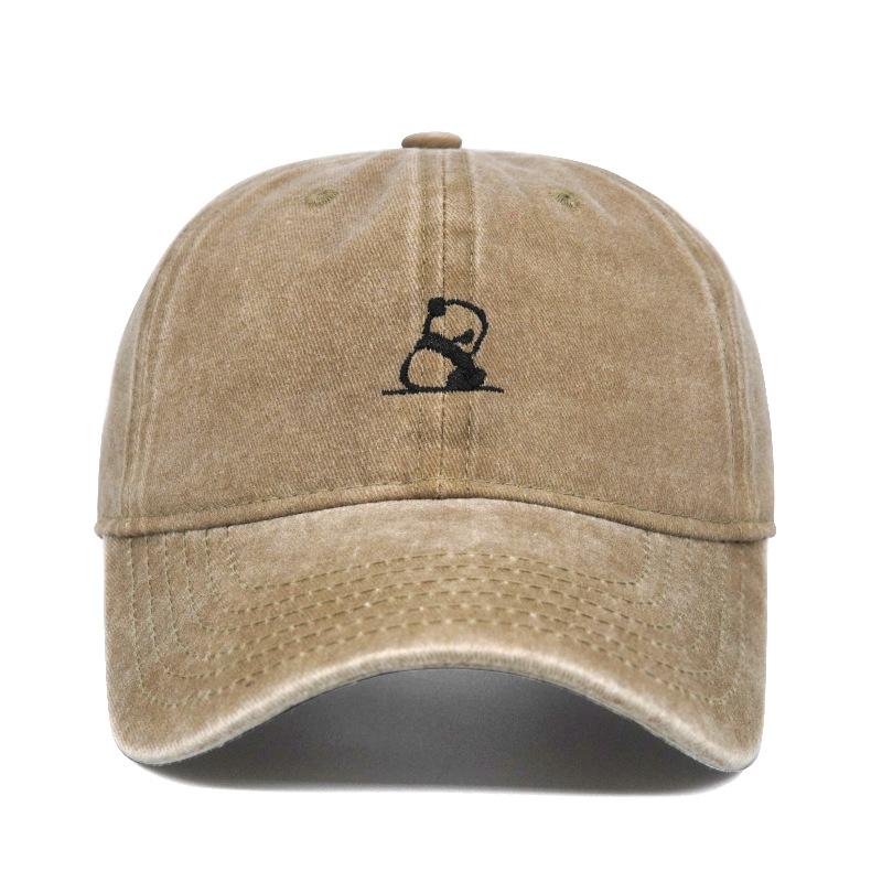 Модная бейсболка с вышивкой панды для мужчин и женщин, из выстиранного хлопка, кепки снэпбек, уличная регулируемая одежда, солнцезащитные шляпы
