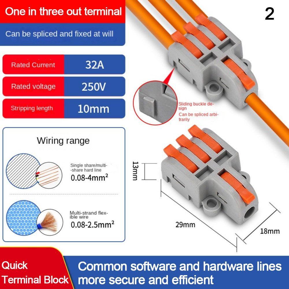 Compact Wire Connector Universal Push-in Terminal Blocks  Electrical