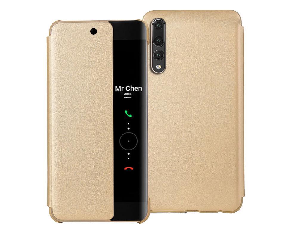 Смарт-чехол-книжка из кожи для защиты телефона Huawei P20/P20 Plus