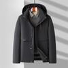 Men's Down Jacket Winter Business Casual Thickened Warm Hooded Take-off Hat Collar Down Jacket