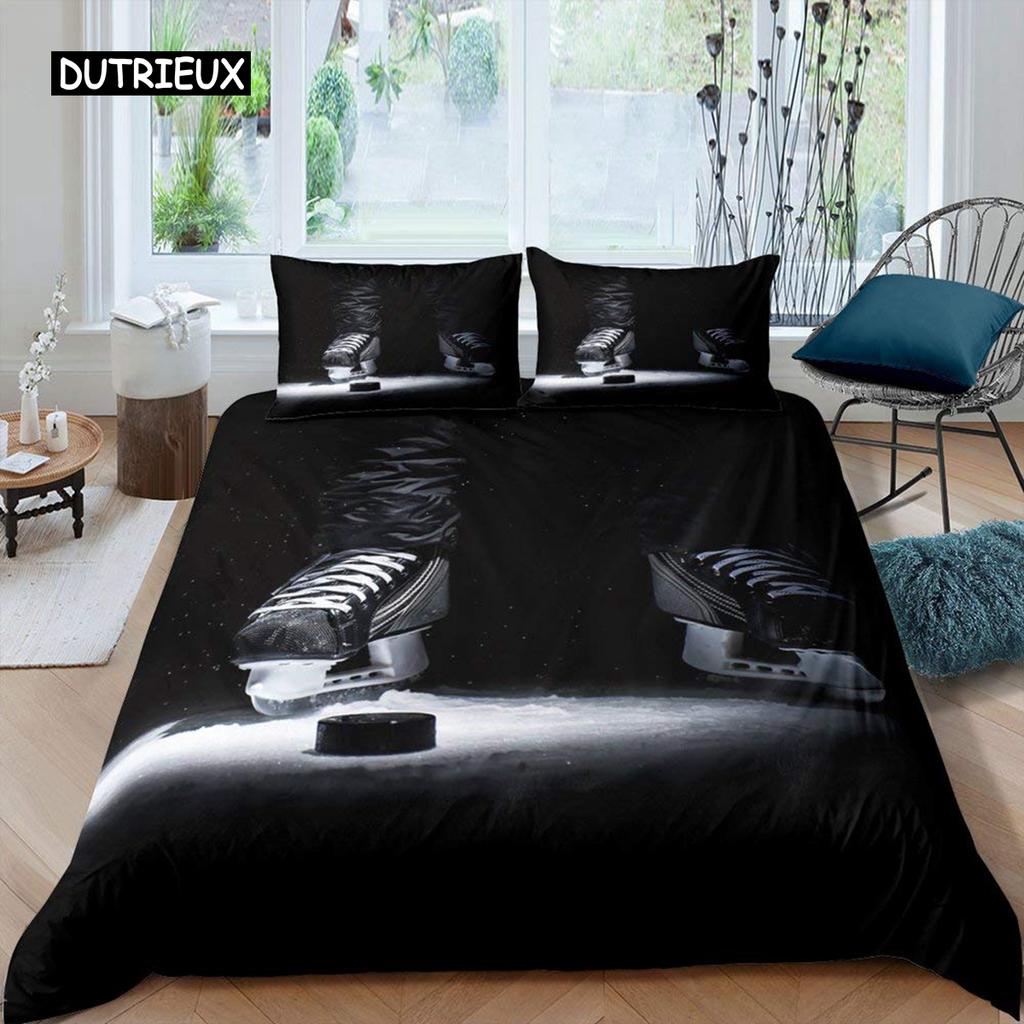 Комплект постельного белья с хоккейной тематикой для мальчиков, комплект постельного белья с хоккейной тематикой, размер King, для детей, молодежи, взрослых, мужчин, зимний пододеяльник