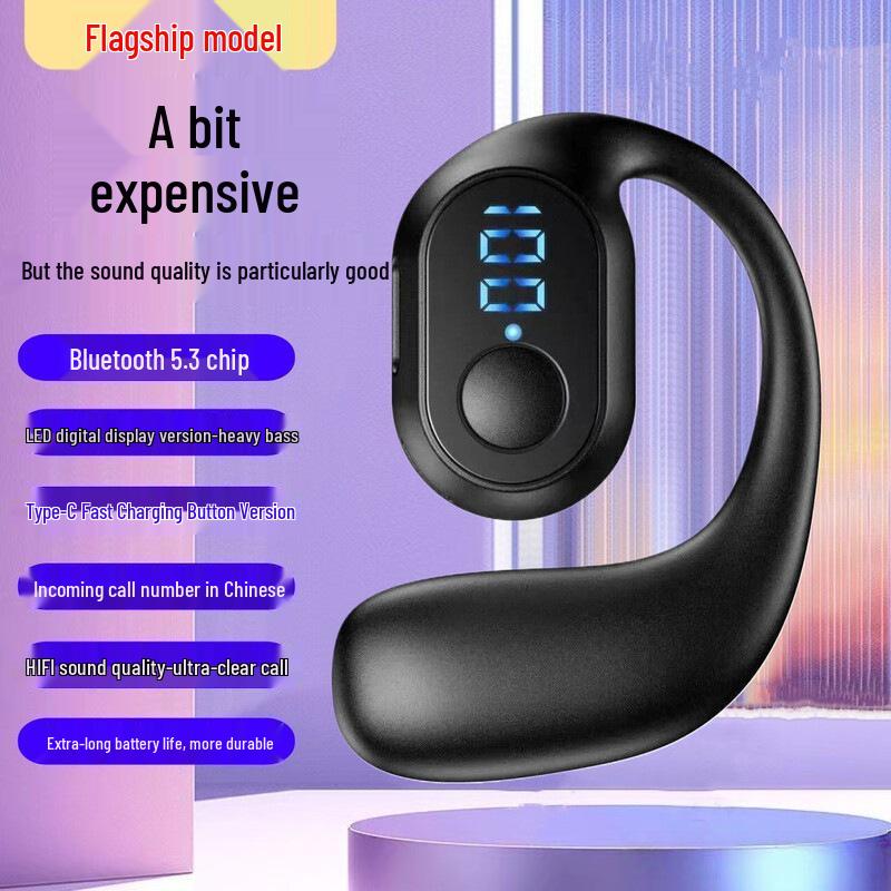 Bluetooth-наушники XD3E: Безболезненное ношение, Высококачественный звук, Цифровой индикатор заряда батареи, Спортивный ушной крючок, Сверхдлительное время ожидания.