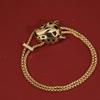 Leopard Bracelet with Sub Gold Material Electroplated 18k Gold and Paired with Emerald Leopard Eyes Jewelry