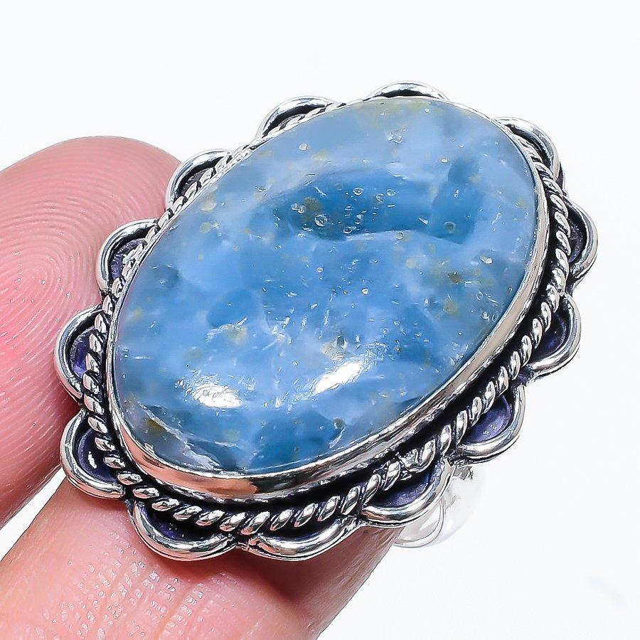 Aquamarine Gemstone 925 Sterling Silver Gift Jewelry Ring Size 7