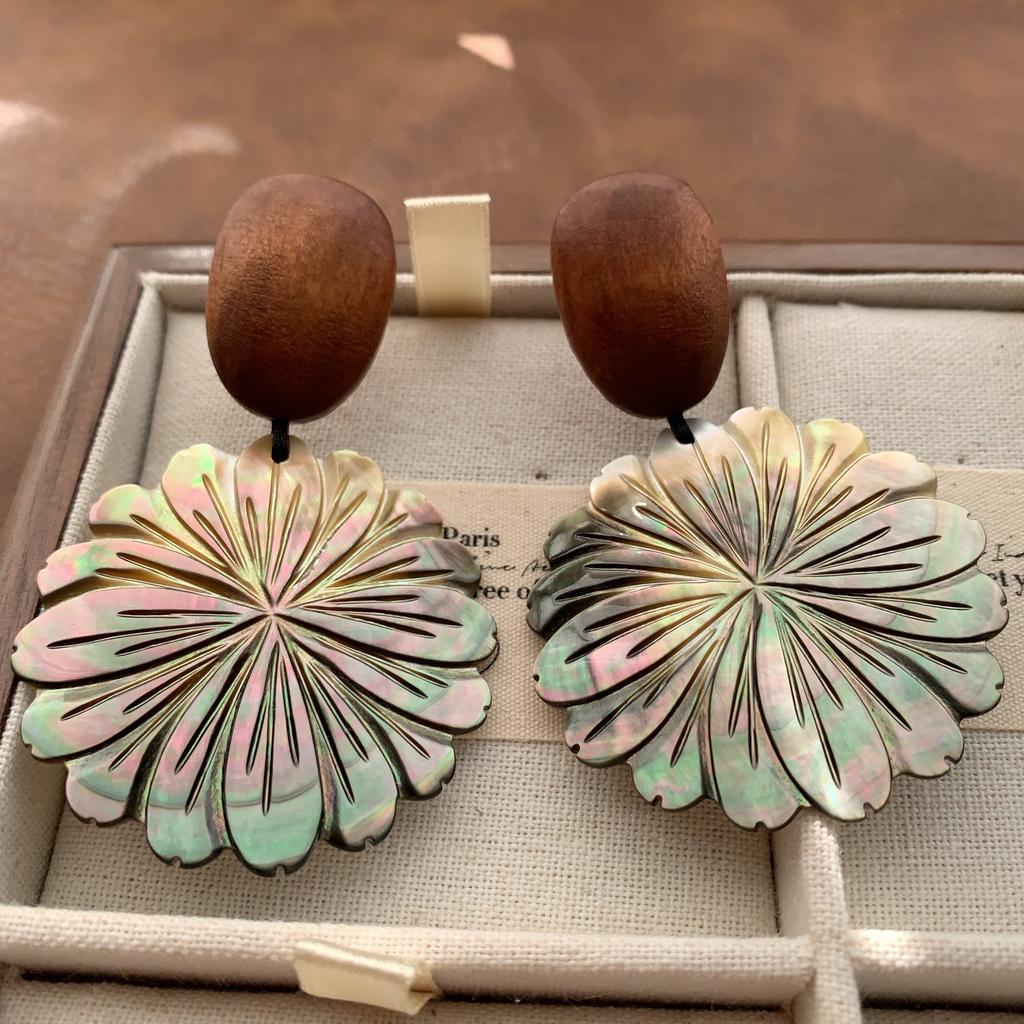 Натуральная релаксация Этнический стиль Легкие серьги-ракушки Серьги Легкая роскошь Ретро Мода Высокий уровень Офисные Персонализированные серьги