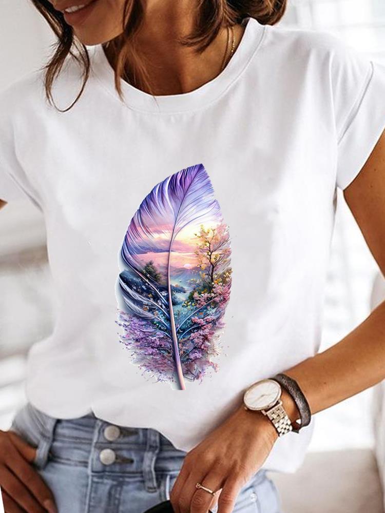 (Asian Size) Clothing T Shirt Lovely Cartoon Butterfly Fashion Tee Print Lady Women Casual Top Short Sleeve Female Graphic T-shirts