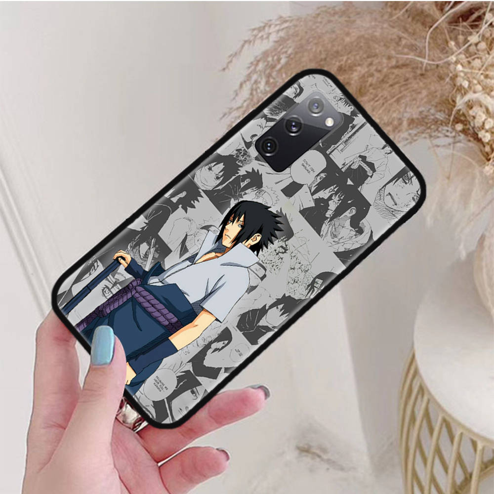 Черный чехол для iPhone 16 15 Plus 14 13 12 11 Pro 8 6 SE XR XS Max P30 Nova 5T Y5P Y6 Y7 Y8P Y9 Realme C30 C33 C31 W-80 Наруто Учиха Саске