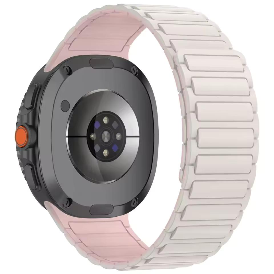 Мягкий силиконовый магнитный ремешок без зазоров для Samsung Galaxy Watch 8 Classic 46 мм, спортивный ремешок для Galaxy 7/6/5/4 40 мм 44 мм 45 мм 47 мм 43 мм с изогнутыми концами.