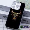 Чехол для телефона с головой быка для iPhone 17 16 15 14 13 12 11 X XR XS Air Pro Max Plus Цветной Серебристый Чехол MagSafe