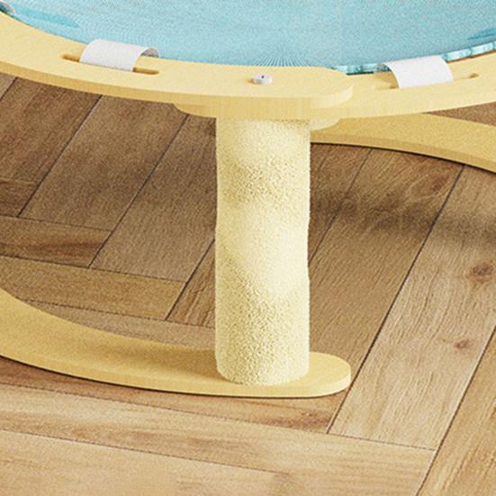 Elevated Cat Hammock Free-Standing Pet Bed Summer Breathable Raised Cat Hammock Bed with Spring Ball/Scratching Post for Indoor Cats