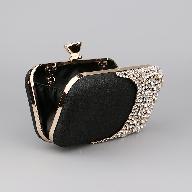 Diamonds Evening Clutch Bag for Women Wedding Shoulder Bag Small Party Handbag with Metal Handle CLE