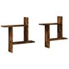 VidaXL Étagères murales 2 pcs chêne fumé 50x12x50 cm Bois d'ingénierie 853258