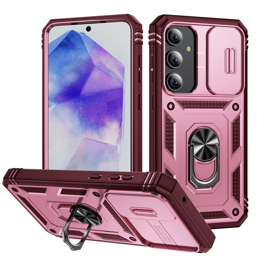Чехол-держатель Military Armor для Samsung Galaxy S24 S23 S22 S21 Ultra Plus A55 A35 A54 A14 4G 5G Slider Camera Protective Card Card Card Cover