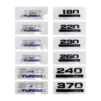 Наклейка на боковую часть багажника автомобиля ABS, значок для TURBO 260 220 370 240 180 230, эмблема с буквами