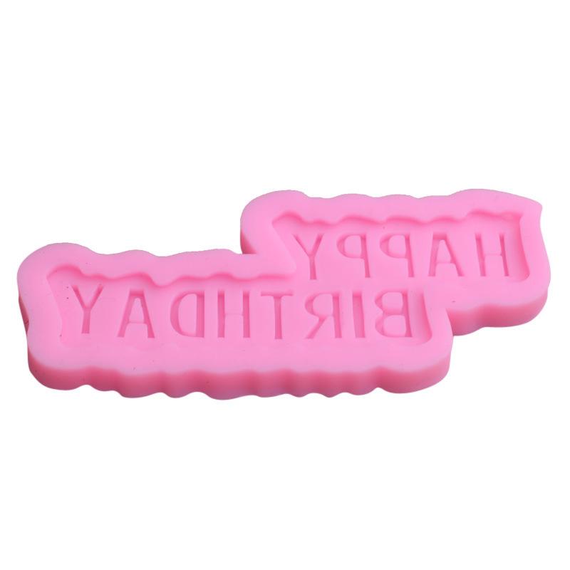 Vogue Chocolate Happy Birthday Mold Fondant Mold Cake Decoration Tools Silicone Letter Baking Tools High Quality Cupcake Mold 1PC