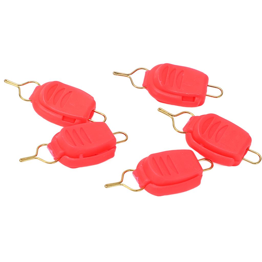 5PCS Fishing Line Stopper Baitcasting Reel Fishing Line Clip Holder Buckle Keeper Fishing AccessoriesRed