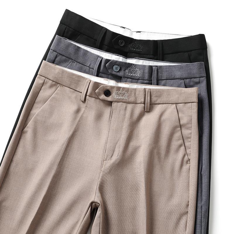 Весна и лето новые мужские повседневные брюки корейская версия узких маленьких прямых маленьких брюк модные эластичные брюки мужские
