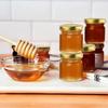 20Pcs Hexagonal Honey Glass Jars with Wood Dippers 45mL Small Glass Bottle with Lid for Baby
