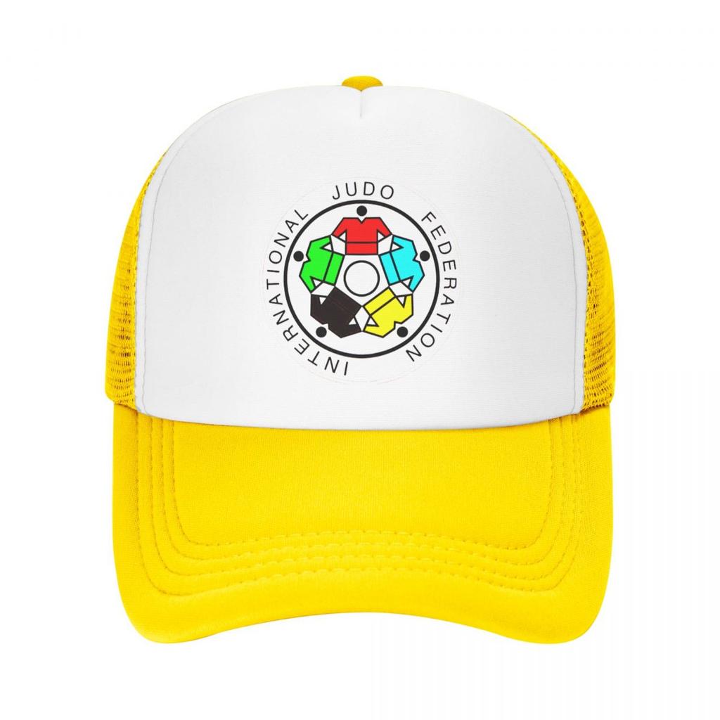 IJF International Judo Federation Casual Plain Mesh Baseball Cap Adjustable Snapback Hats For Women Unisex Dad Trucker Hats