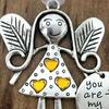 Christmas Tree Alloy Hanging Decoration Girl Love Heart Snowman Reindeer Shape Hanging Ornament Friends
