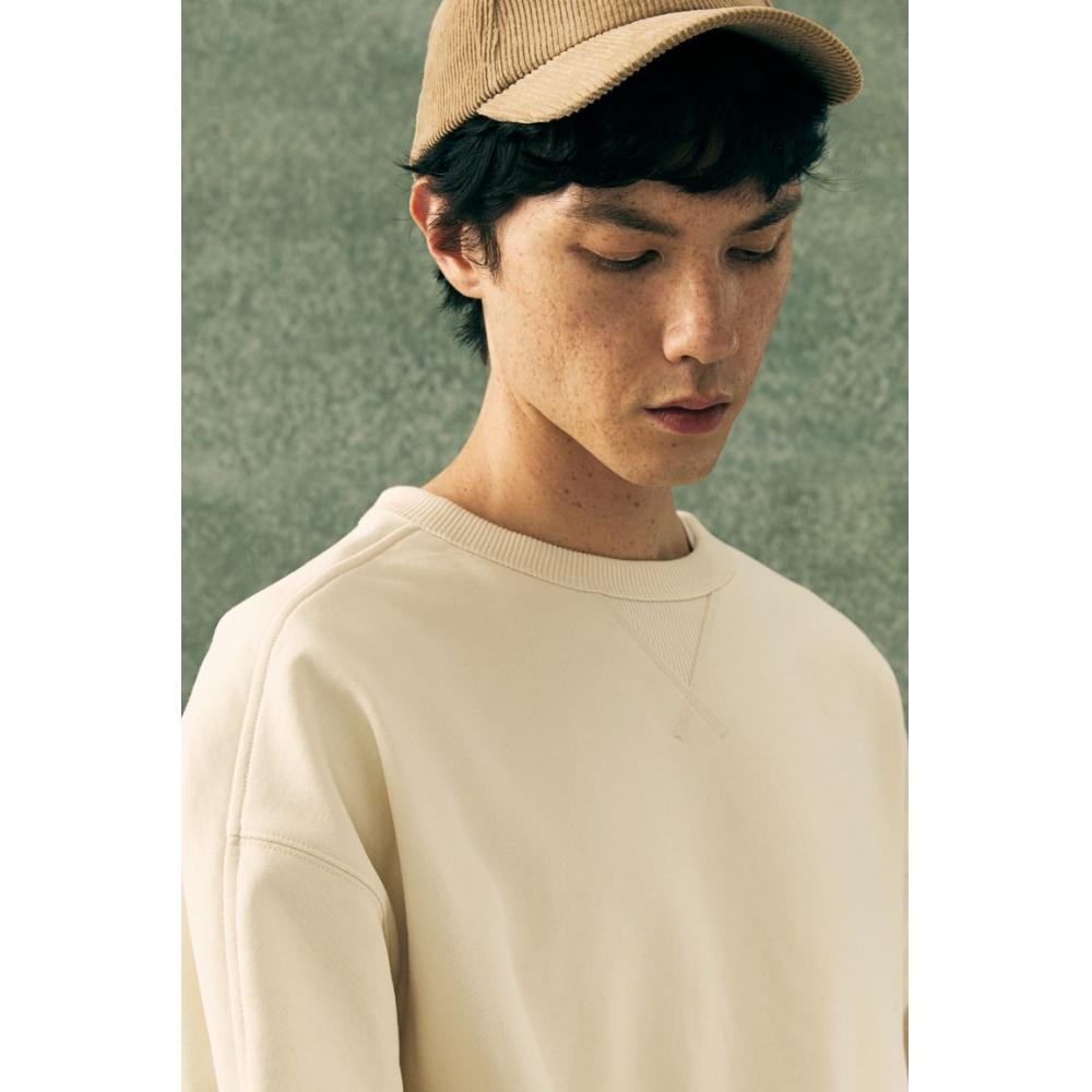 Толстовка свободного кроя HM Light Fit, бежевая