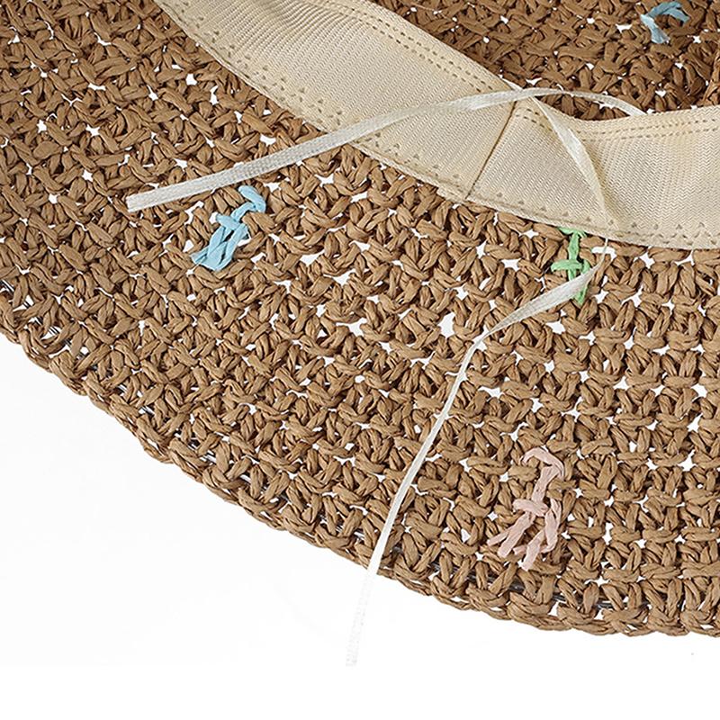 Соломенная шляпа рыбака с волнистым краем и большим карнизом в стиле Insta, женская летняя плетеная шляпа из соломы Love, праздничный пляжный дышащий солнцезащитный козырек