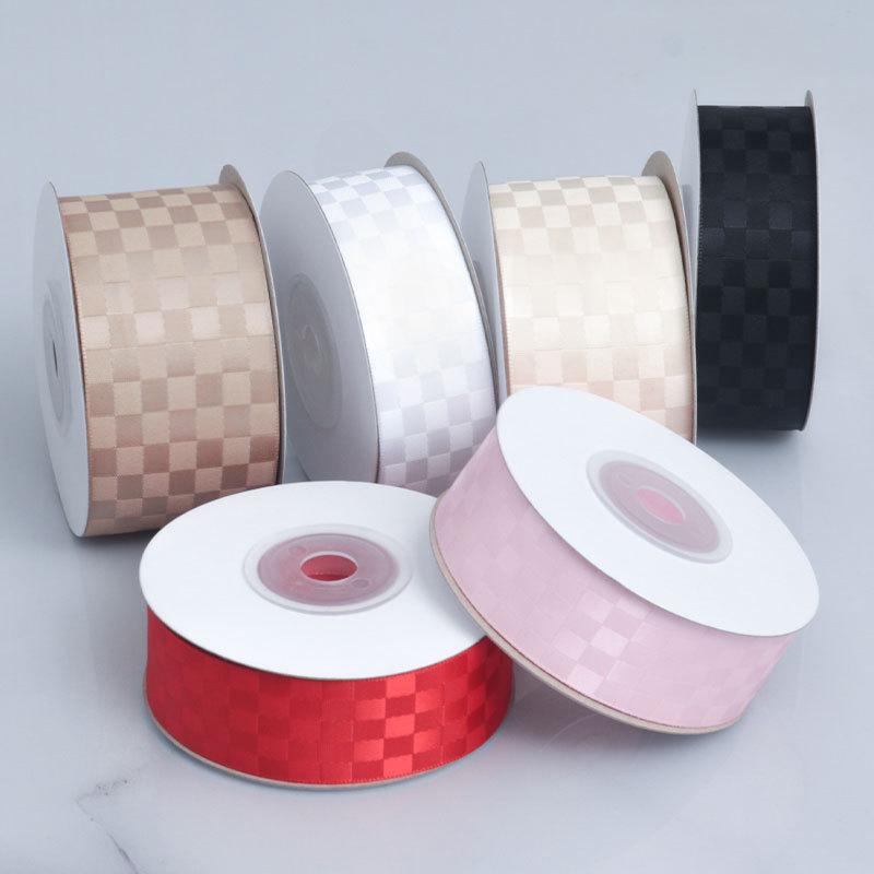 Elegant Solid Color Plaid Ribbon Soft Ribbon Bow Flower Handmade Material Hair Decoration Ribbon Baking Gift Packaging Ribbon Home Decoration