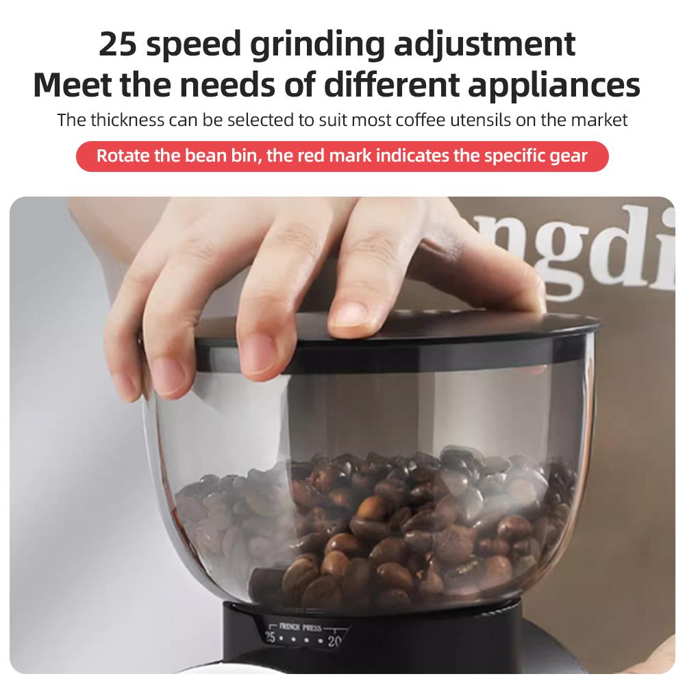 Мельница для кофейных зерен с коническими жерновами для эспрессо/французской прессы/турецких кофеварок с сенсорным экраном