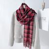 Новый осенне-зимний клетчатый утолщенный шарф с кисточками с ощущением роскоши, модный, теплый, пыленепроницаемый шарф, подходящий как мужчинам, так и женщинам