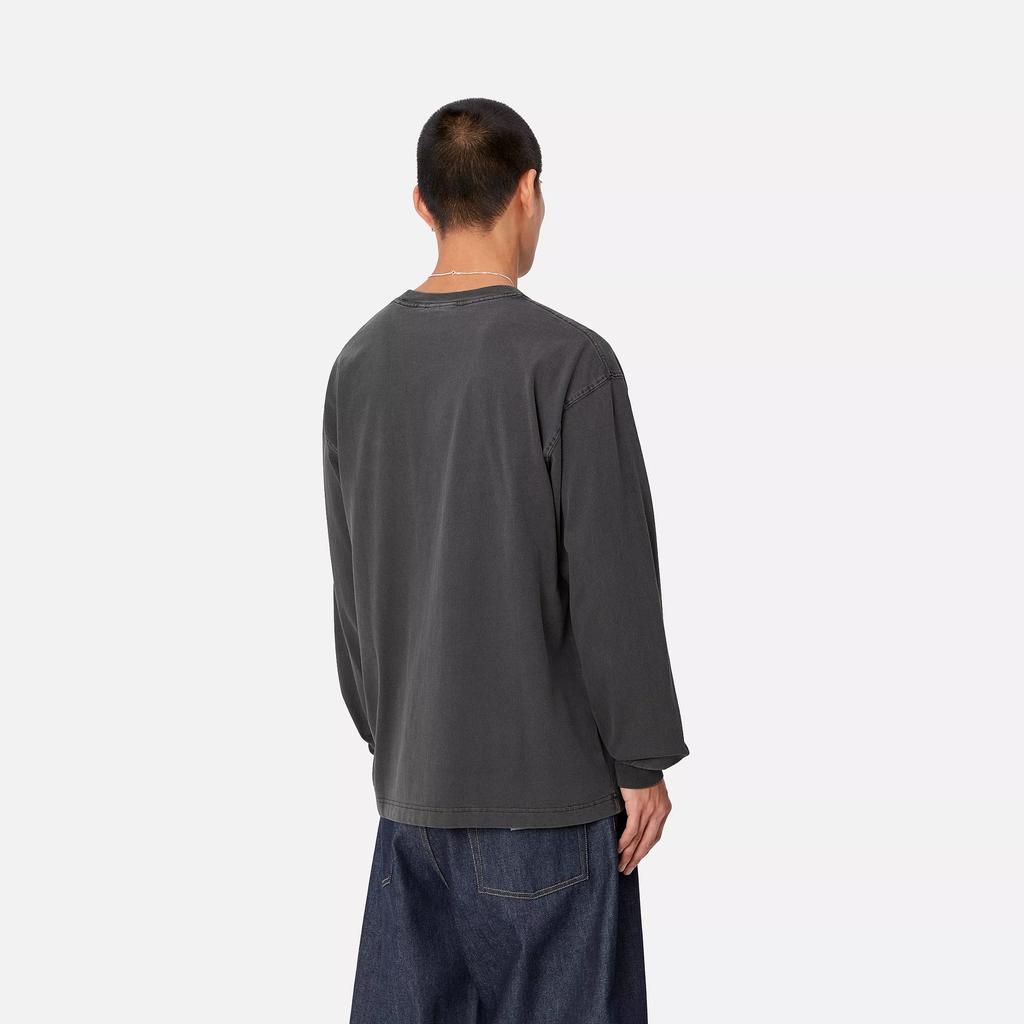 Carhartt WIP Мужская футболка L/S Vista Свободный крой Квадратная бирка Круглый вырез Длинный рукав Топы Серый I030779-87-GD