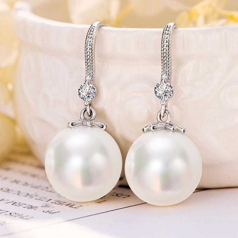 Серьги Sterling Tone Серьги с жемчугом Стильные Модные Серьги Серьги с жемчугом Tone Модный Студенческий Стиль