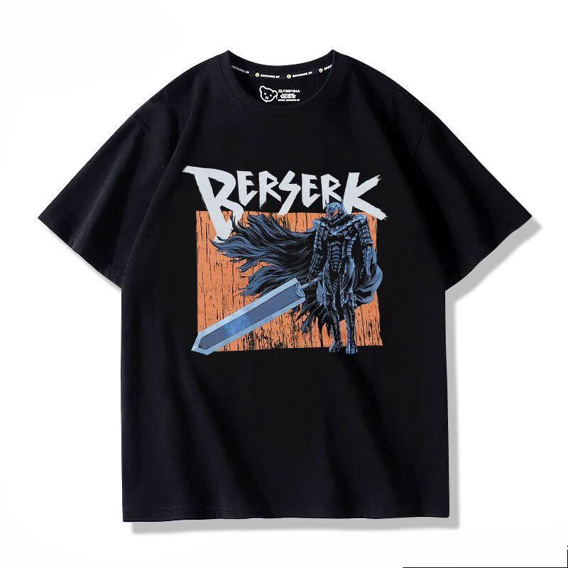 Футболка из 100% хлопка с фирменным принтом воинов аниме Berserk Guts летняя мужская повседневная уличная одежда с короткими рукавами