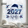 Многоразовые наклейки на стекло 2027 Новый год Рождество Статичные наклейки на окна Без клея Снежинка Праздничные наклейки для декора дома и магазина Креативные подарки