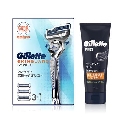 Gillette Skin Guard Manual Main Unit 3 Сменный гель для бритья 175 мл Бритва для чувствительной кожи мужчин (с лезвиями) + [Покупка комплекта] Мужской