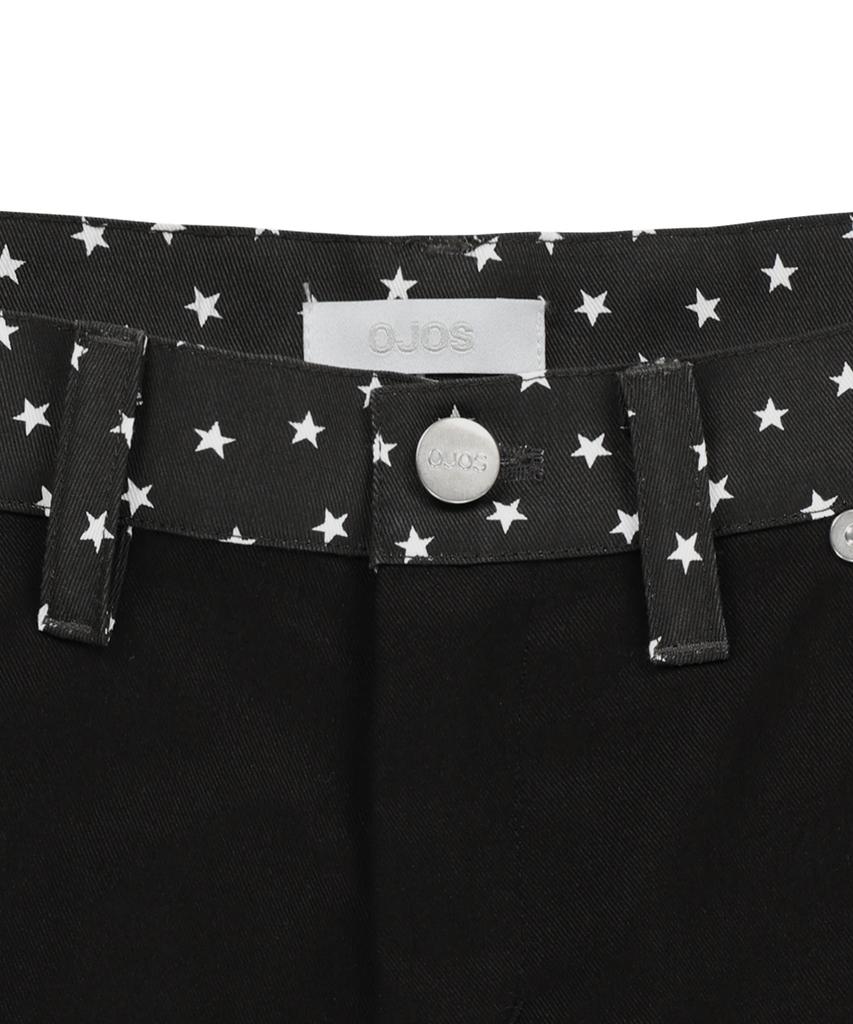 OJOS Star Trim Bootcut Trousers / Black