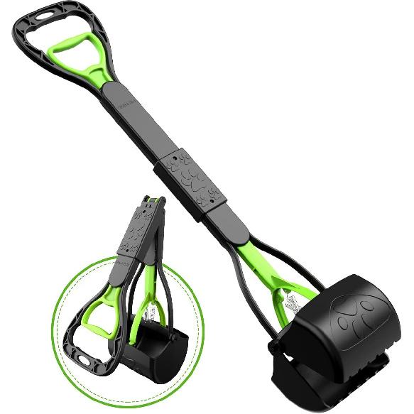 TIMINGILA Pooper Scooper 28" Long Handle Portable Pet Poop Scooper for Large and Small Dogs,High Strength Material and Durable Spring,Great for