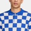 Nike Клетчатый пуловер, повседневная спортивная рубашка поло с коротким рукавом, мужские топы, синий FN3423-480