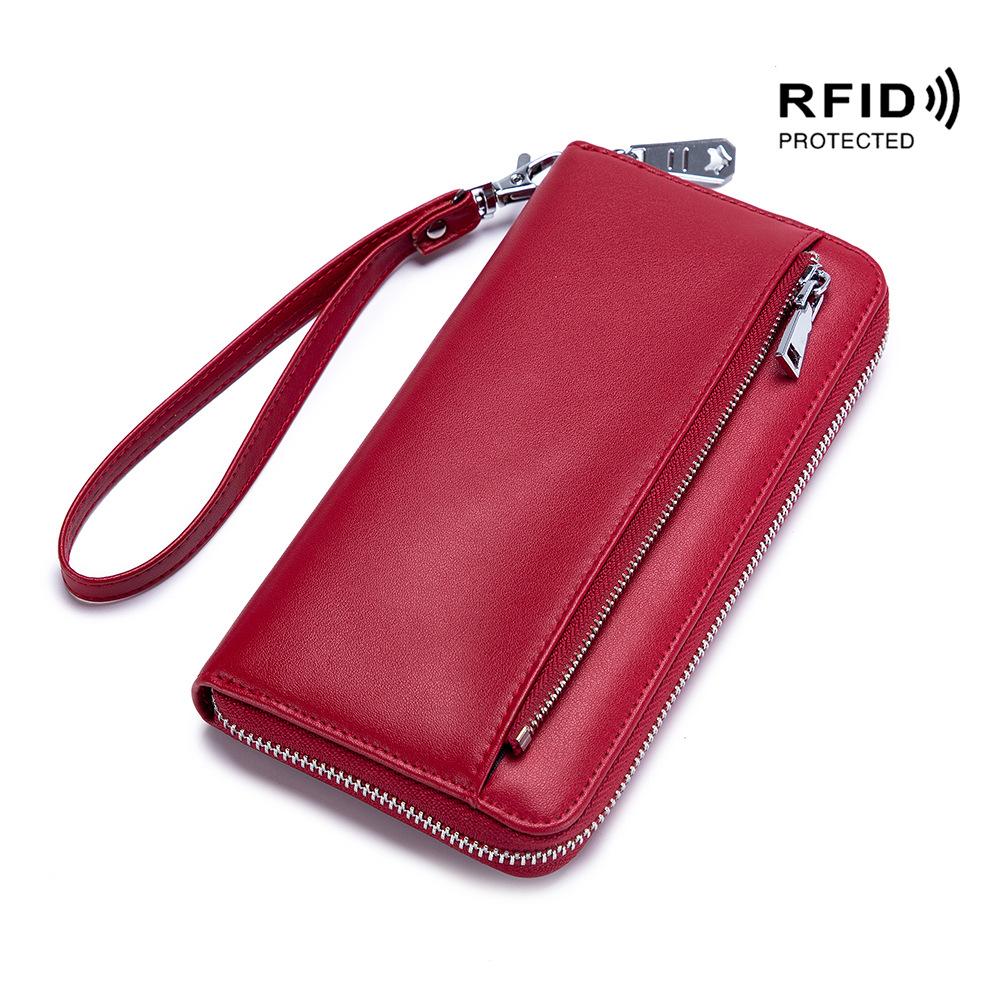 2020 RFID-щетка с защитой от кражи, кожаная длинная сумка для паспорта, ручная сумка