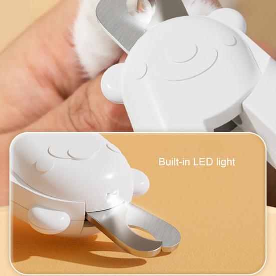 Машинка для стрижки ногтей для домашних животных со светодиодной подсветкой, острое лезвие из нержавеющей стали, эргономичная ручка, собака, кошка, кролик, триммер для когтей мелких животных, ножницы, инструмент для ухода за домашними животными