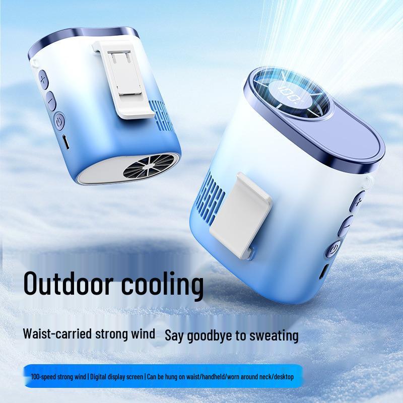 Portable Cooling Waist & Neck Fan: Mini Handheld Electric Fan for Outdoor Use
