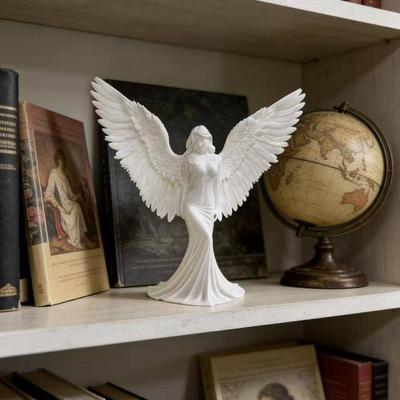 3D-печатное украшение Ангел/Богиня, Чисто-белые крылья, Настольное украшение, Роскошные поделки и подарки для дома