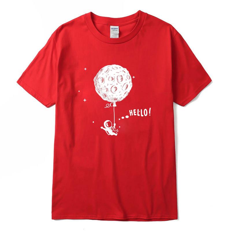 Men Tshirt 100 Cotton Short Sleeve Interesting Space Flight Design Print Men Tshirt Casual O Neck
